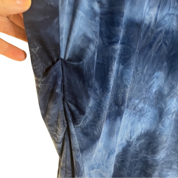 Umgee Navy Tie Dye Ruched Sleeveless Maxi Dress Oversized Shift Sz S - Picture 9 of 9